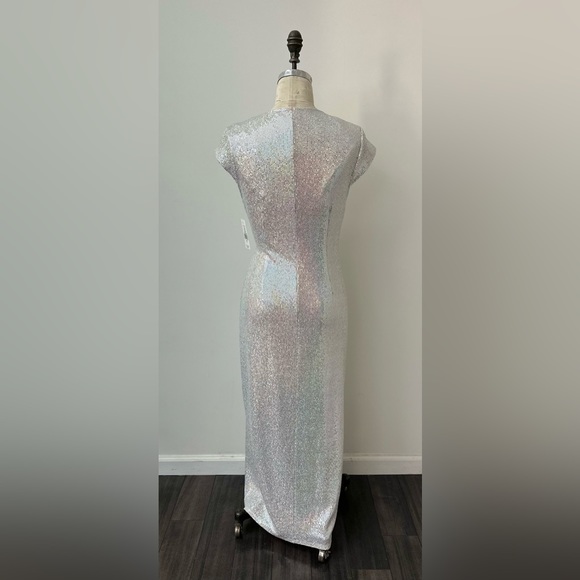 NWT JM Studio White Knit Sequins Maxi Gown - Picture 3 of 7